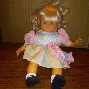 Jesmar Sleepy Blinking Eyes Blonde Hair Blue Eyes Doll